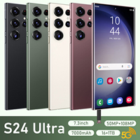 Teléfono Inteligente Android S24 Ultra 5G Original 2024, 16+1TB, Teléfono para Juegos, 7.3 Pulgadas, CPU Deca Core, Cámara Trasera de 108MP