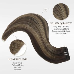 Lanrui Hair 14 pulgadas 120G Real chino Remy recto grueso máquina doble trama <span class=keywords><strong>Balayage</strong></span> Clip-In extensiones de cabello 9PCS cabello humano - Product Image 4