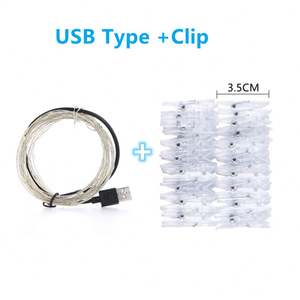 20 <span class=keywords><strong>50</strong></span> 100 LEDs <span class=keywords><strong>guirnalda</strong></span> tarjeta foto clip Decoración Luz foto clips cadena luces USB hadas cadena luces - Product Image 2