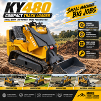 Mini Skid Steer Loader Compact Tracked Crawler Loader EPA CE Mesin Konstruksi Pertanian dengan Lampiran