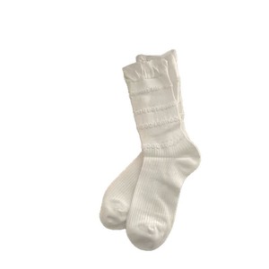 Chaussettes en dentelle pour femmes, couleur unie blanche, respirantes, en fibre de polyester, chaudes, pour jeunes de 18 à 40 ans, W2589 - Product Image 4