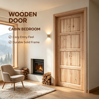 Leisure Club Project Solid Fir Timber Solid Wood Door Untreated Solid Wood Door for Indoor Space