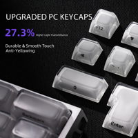 XVX Keycaps Crystal Jelly R2 Upgrade Side-Printed MDA Profile Gaming (78/122-Key) PBT Mechanical Keyboard Custom English