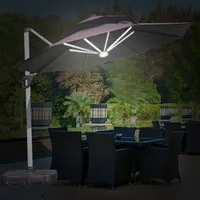 O grande guarda-chuva de 3*3m 2.5*2.5m led boho luz solar pendurada no jardim ao ar livre