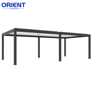 Tenda da Sole Motorizzata Moderna Contemporanea Reversibile con Motore, Cinghia Luminosa, Tetto Mobile, per Esterni, Giardino, in Alluminio, con Palo - Product Image 1