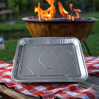 1300ml Jetable Argent Feuille D'aluminium Plaque Rectangle Pique-Nique Grills Plat Plateaux Peu Profonde Pan BBQ Alimentaire Cuisson Cuisson De Qualité Alimentaire