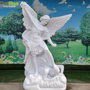 Statue grandeur nature personnalisée célèbre jardin blanc en marbre st. Statue de l'archange michel - Product Image 5