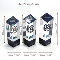 Trophée personnalisé en résine et acrylique, style art populaire, en forme de cube ou goutte d'huile, avec presse-papiers intégré, pour entreprise immobilière, cadeau d'affaires