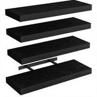 Étagère Murale Flottante Rectangulaire Simple Niveau en Bois Rustique et Fer, Organisateur de Bureau, Présentoir à Bijoux et Outils, Flexible