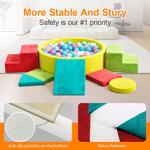 Set da arrampicata in schiuma da 8 pezzi per bambini + giocattoli morbidi da interno per bambini da 1 a 3 anni, con gradini e rampa a triangolo - Product Image 6