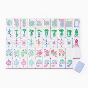 ชุดไพ่นกกระจอกอะคริลิค 4 ชั้น สลักลายตามสั่ง 160 ชิ้น สีส้มหรูหรา ผลิตในจีน - Product Image 2