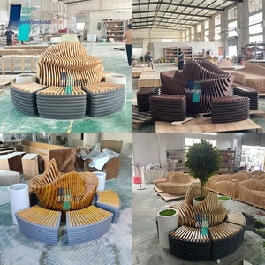 <b>Wooden</b> <b>Sliced</b> Seat Parks Hotels Shopping Malls Creative Leisure Chair Outdoor Anti-Corrosion Custom-Made Special-Shaped Hotel - Product Image 4