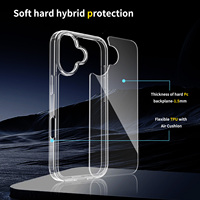 Pour iPhone 2025 étui antichoc pour téléphone portable pour iPhone 17 étui de téléphone en cristal clair
