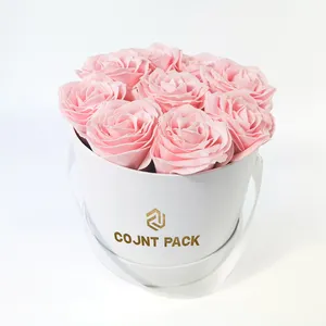Large Size Wholesale Custom Logo Noble Round Paper Luxury Flower Box For Bouquets Gift Packaging