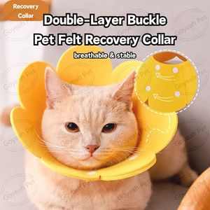 <span class=keywords><strong>Collar</strong></span> ajustable para mascotas, fieltro suave, girasol, doble hebilla, <span class=keywords><strong>Collar</strong></span> de recuperación para gatos después de la cirugía - Product Image 2