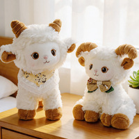 Boneka Domba Awan Grosir, Boneka Domba Mie Mie Lucu, Boneka Domba Duduk, Boneka Zodiak dari Wol, Mainan Wol, OEM ODM, Boneka Domba Berpita