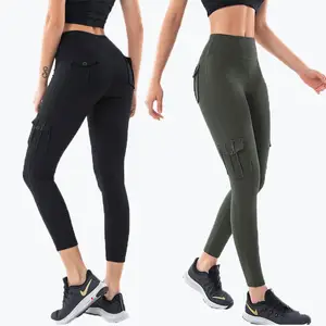 Low Moq Custom Tummy Control Strumpfhose mit hoher Taille Workout Gym Yoga Hose mit Taschen gamaschen für Frauen
