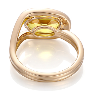 Bague en or véritable sur mesure, or massif 18k 14k, design original, ovale, pierre précieuse jaune 3 carats, cadeau de festival. - Product Image 2