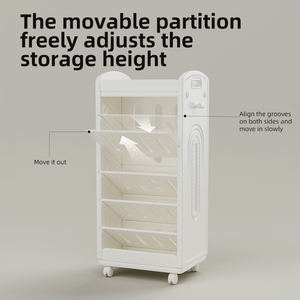 خزانة تخزين قابلة للإزالة للأطفال مصنوعة من البولي بروبيلين صديقة للبيئة، رف كتب مزدوج الوجه للمدرسة وغرفة النوم والدراسة وغرفة المعيشة والحمام والخارج - Product Image 6