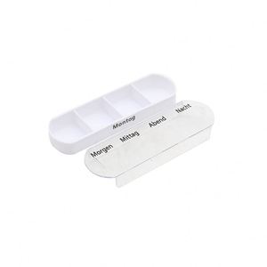 28 Compartments Organizer White Shell 14 Grids <b>7</b> Day Sealed Round Pill Case <b>Tablet</b> Sorter Box Stock Pill Box - Product Image 4