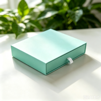 Boîte à bijoux personnalisée de Noël, vert clair nacré, boîte à bijoux carrée en carton, boîte cadeau vierge avec cordon de serrage