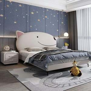 Princess Kids Bed 1.5m 1.8m Single Bed with Cartoon Dog Design Modern Nordic Style for Girls - Product Image 2