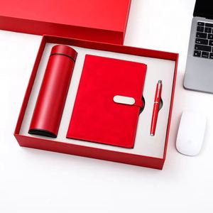 Ensemble de carnet en cuir de qualité supérieure avec gobelet en acier inoxydable, stylo et porte-clés dans un coffret cadeau de luxe pour clients d'entreprise - Product Image 2