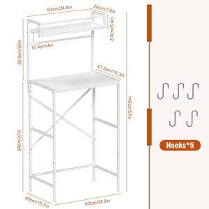 Support de réfrigérateur miniature à 2 niveaux avec rangement, étagère de rangement autoportante en métal pour <span class=keywords><strong>micro</strong></span>-ondes de cuisine, pour salon et bureaux - Product Image 6