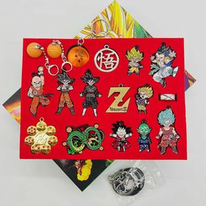 Ensemble de bijoux de cosplay, charme boule de cristal Goku <span class=keywords><strong>Super</strong></span> <span class=keywords><strong>Saiyan</strong></span> 1-7 étoiles, bague et collier d'anime, coffret cadeau - Product Image 1