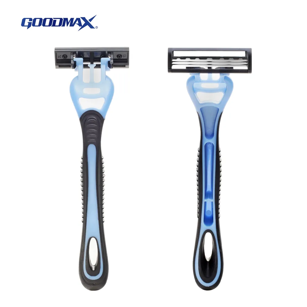 GOODMAX personalizzazione vendita calda lama in acciaio inox rasoio da barba tripla lama per gli uomini