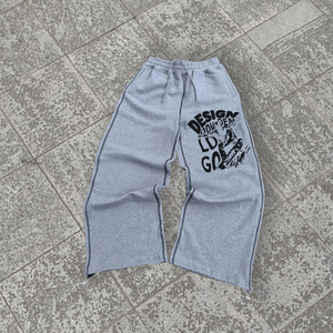 Venta caliente Logotipo de impresión personalizada 360 Gsm pantalones de algodón de lana Vintage costura inversa Jogger pantalones de chándal con bolsillo - Product Image 1