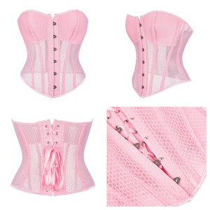 Corset de mariage et de fête pour <span class=keywords><strong>femme</strong></span>, noir, rouge et blanc, en maille, à baleines, sculptant, sexy, à lacets, surbuste, serre-taille, soutien-gorge sexy - Product Image 6