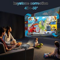 Projecteur LCD ATV Android 4K pour cinéma maison, OEM ODM d'usine, avec haut-parleurs intégrés, lumens extérieurs pour ports USB WiFi AV
