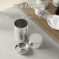 Accessoires de cuisine, boîte à thé à double couvercle, récipient pour aliments secs, épices, biscuits, sandwichs, chewing-gum, 300 ml, acier inoxydable brillant