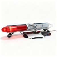 BIAOCHI Barre lumineuse LED étanche 47'' 120cm 216 LED, rouge et blanc, avec sirène intégrée et haut-parleur pour voiture et camion
