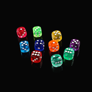 Juego de dados de piedras preciosas atractivas dados de plástico coloridos y baratos para jugar - Product Image 2