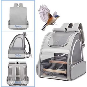 Free Sample Bird Carrier Backpack - Pet <b>Parrot</b> <b>Travel</b> <b>Cage</b> with Stainless Steel Tray and Standing Perch, Breathable Portable, - Product Image 5