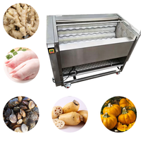 Elektrische multifunctionele commerciële fruit- en groentewasmachine, aardappelwas-trommelborstel reinigingsapparatuur