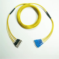 Kabel Patch Fiber Optik Singlemode Kelas Telekomunikasi 6 Core Bundle untuk Pusat Data dan Luar Ruangan, Panjang & Konektor Sesuai Pesanan