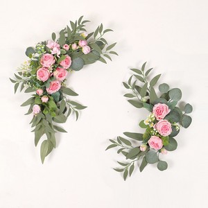 Boda señalización <span class=keywords><strong>esquina</strong></span> flor Tropical Artificial plástico seda planta fiesta evento decoración preservada Rosa escenario telón <span class=keywords><strong>de</strong></span> fondo - Product Image 4
