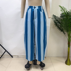 <span class=keywords><strong>Pantaloni</strong></span> a Gamba Larga Chic 2026 da <span class=keywords><strong>Donna</strong></span>, Stile Boyfriend, a Righe, Casual, <span class=keywords><strong>con</strong></span> <span class=keywords><strong>Vita</strong></span> Elasticizzata, Taglio Corto - Product Image 6