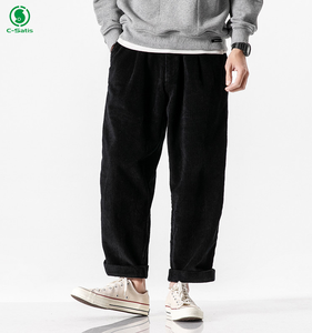 Pantaloni da Jogger Cargo da uomo con Logo a gamba dritta pantaloni da lavoro a doppio ginocchio pantaloni da lavoro in velluto a coste personalizzati - Product Image 1