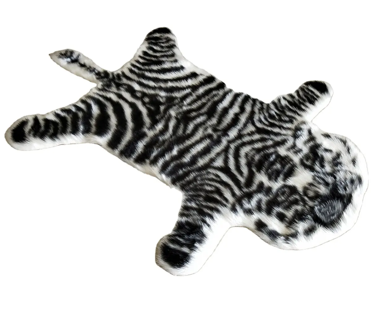 Animal Shape Jacquard Tiger Design 100% Acrílico Antideslizante Faux Fur Mat 60*90cm
