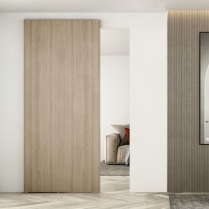 Puerta Corredera Invisible sin Marco de Estilo Europeo para Sala de Estar, Puerta Corredera Interior de Madera, Insonorizada - Product Image 6