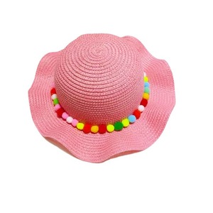Bebé colorido niños sombreros de paja al por mayor playa visera verano sombreros de paja gorras viaje niños Surf sombrero de paja - Product Image 1