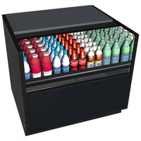 Vitrina Refrigerada Negra con Cortina de Aire para Autoservicio Bajo Mostrador