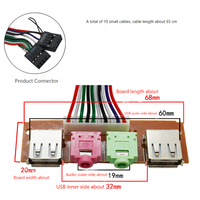 Kabel Panel Depan Komputer 6,8cm, Antarmuka Audio USB, Kabel Panel Depan Port USB Komputer Desktop