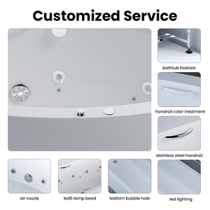 Baignoire autoportante en acrylique durable et résistante aux fissures, petite baignoire de douche pour la maison - Product Image 4