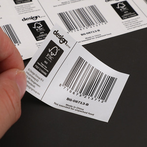 Étiquettes de codes-barres carrées transparentes imprimées, imperméables, en papier kraft auto-adhésif, épaisseur 0,5 mm, pour l'emballage des marchandises - Product Image 3