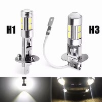 Ampoules LED H1 H3 6000K blanches super lumineuses haute puissance 10-SMD 5630 pour feux de brouillard de voiture, feux de jour DRL, lampe automobile, accessoires de voiture (1 pièce)